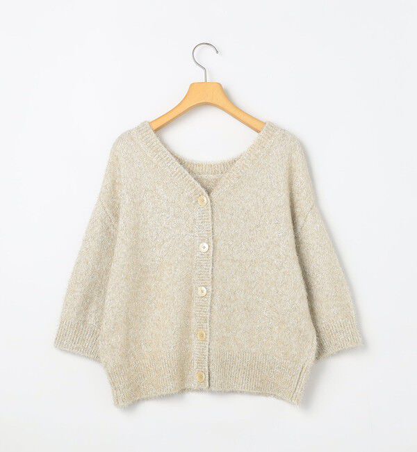NOLLEY'S sophi「キラキラフェザー2WAY5分袖プルオーバーニット」|カーディガン|