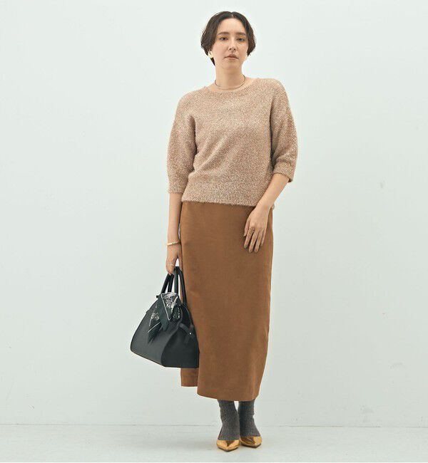 NOLLEY'S sophi「キラキラフェザー2WAY5分袖プルオーバーニット」|カーディガン|