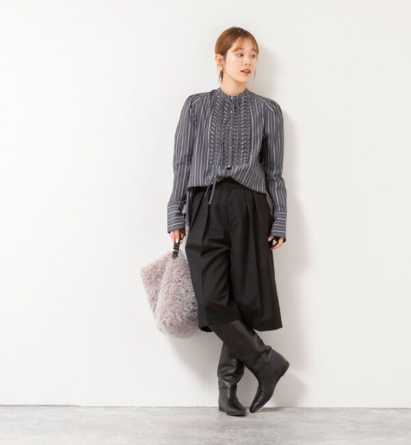 NOLLEY'S「【MARILYN MOON/マリリーンムーン】タックフリルストライプブラウス」|シャツ・ブラウス|