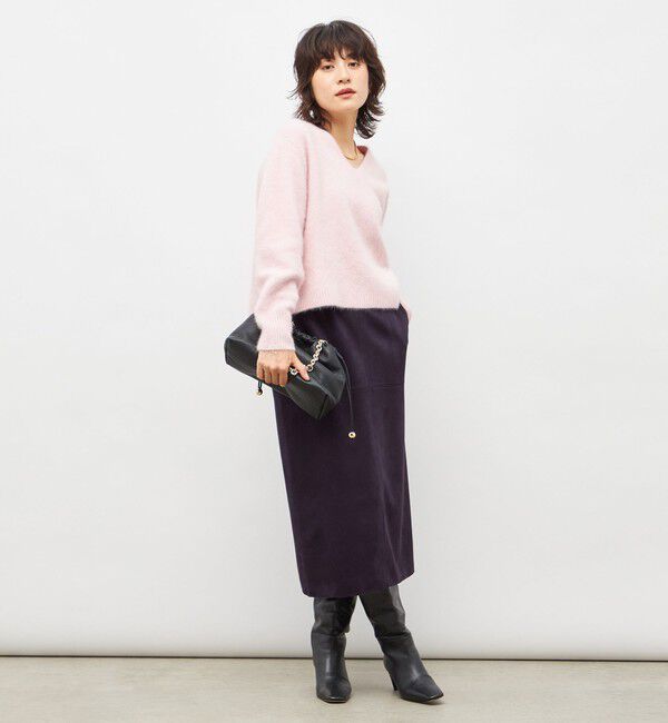 NOLLEY'S「ウォッシャブルストレッチスエード切替タイトスカート」|タイト|