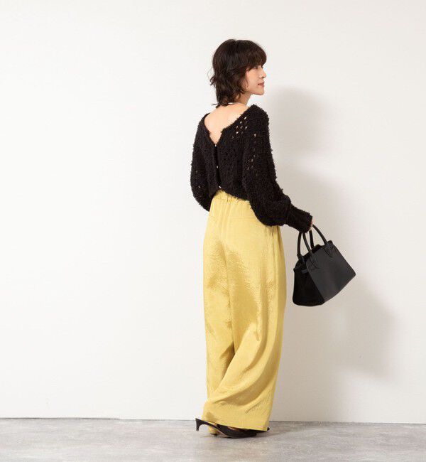 NOLLEY'S「《手洗い可能》カットフェザーヤーン透かし柄2WAYカーディガン」|カーディガン|