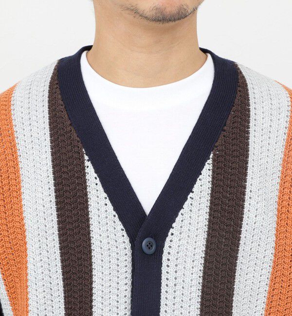 NOLLEY'S goodman「ウォッシャブル 抗菌加工 フロントストライプ 7Gカーディガン 25AW」|ニット・セーター|