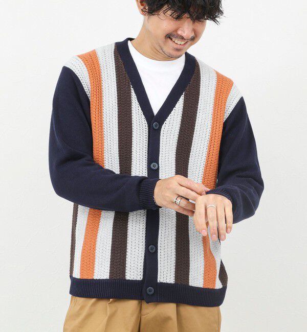 NOLLEY'S goodman「ウォッシャブル 抗菌加工 フロントストライプ 7Gカーディガン 25AW」|ニット・セーター|