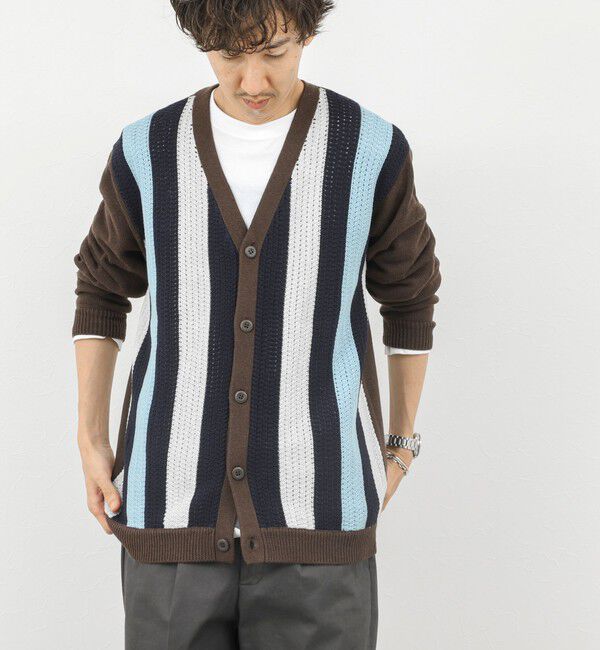NOLLEY'S goodman「ウォッシャブル 抗菌加工 フロントストライプ 7Gカーディガン 25AW」|ニット・セーター|