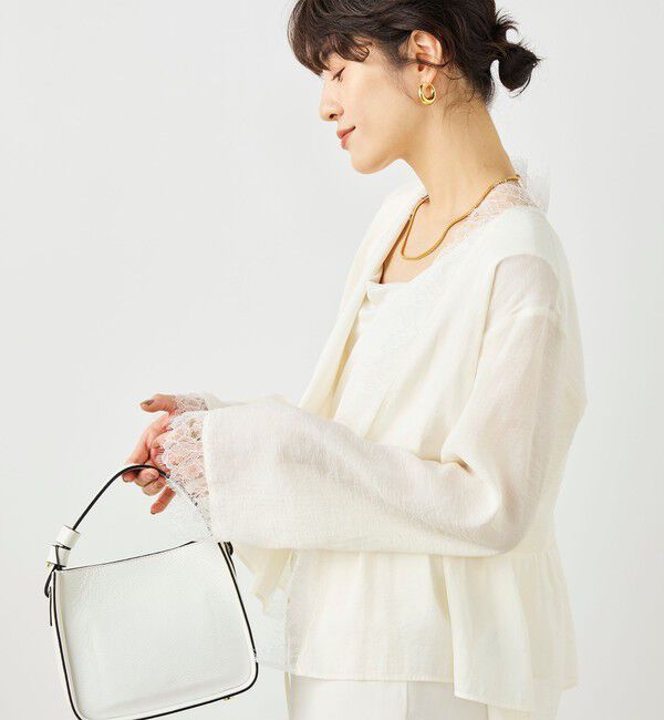 NOLLEY'S sophi「ウォッシャブルレーストリミングオーガンジーブラウス」|シャツ・ブラウス|