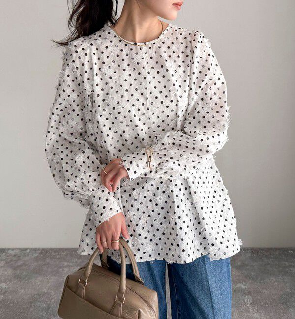 fredy emue「3D刺繍ドットチュニックブラウス」|シャツ・ブラウス|