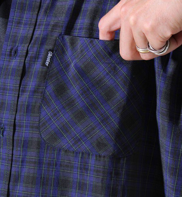 GLOSTER「【GLOSTER/グロスター】T/Cブロード バンドカラーシャツ（ギンガム/タータン）」|シャツ・ブラウス|