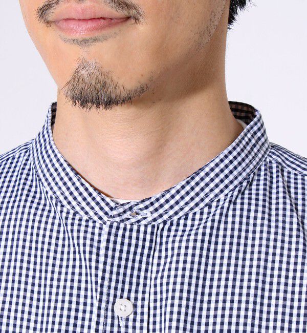 GLOSTER「【GLOSTER/グロスター】T/Cブロード バンドカラーシャツ（ギンガム/タータン）」|シャツ・ブラウス|