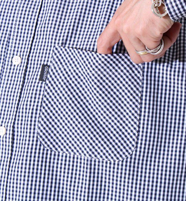 GLOSTER「【GLOSTER/グロスター】T/Cブロード バンドカラーシャツ（ギンガム/タータン）」|シャツ・ブラウス|