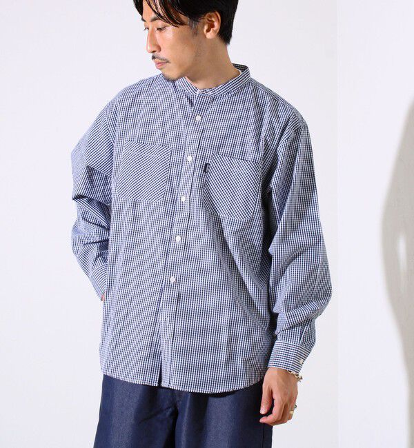 GLOSTER「【GLOSTER/グロスター】T/Cブロード バンドカラーシャツ（ギンガム/タータン）」|シャツ・ブラウス|