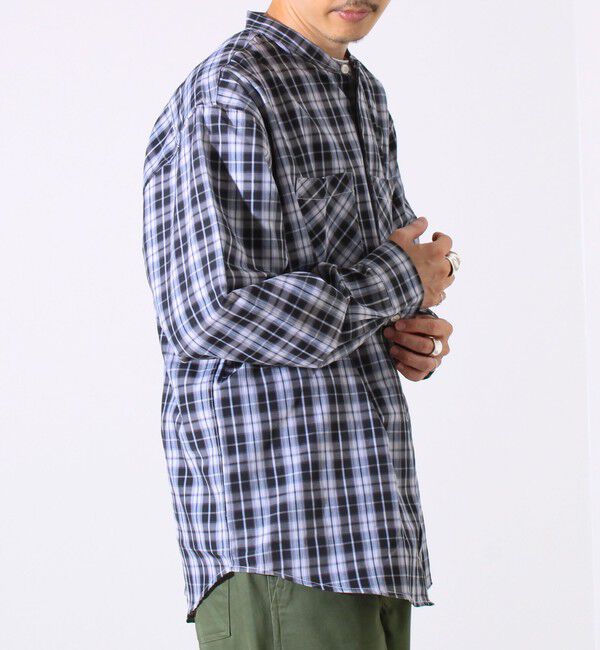 GLOSTER「【GLOSTER/グロスター】T/Cブロード バンドカラーシャツ（ギンガム/タータン）」|シャツ・ブラウス|