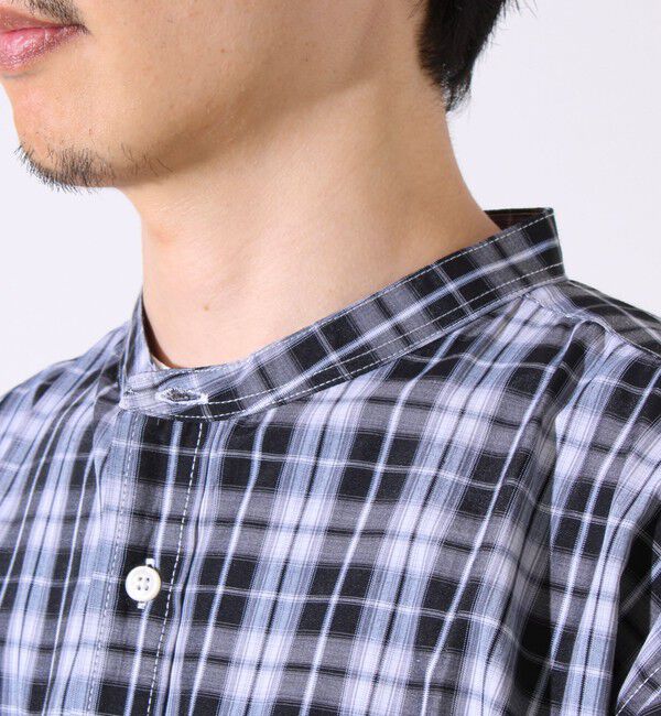 GLOSTER「【GLOSTER/グロスター】T/Cブロード バンドカラーシャツ（ギンガム/タータン）」|シャツ・ブラウス|