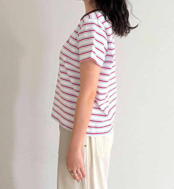 fredy emue「ボーダー/無地ワンポイントロゴコンパクトTシャツ」|Tシャツ・カットソー|