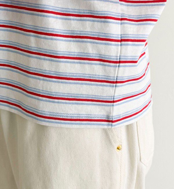 fredy emue「ボーダー/無地ワンポイントロゴコンパクトTシャツ」|Tシャツ・カットソー|