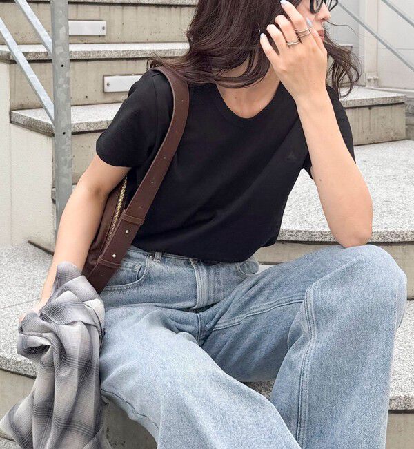 fredy emue「ボーダー/無地ワンポイントロゴコンパクトTシャツ」|Tシャツ・カットソー|