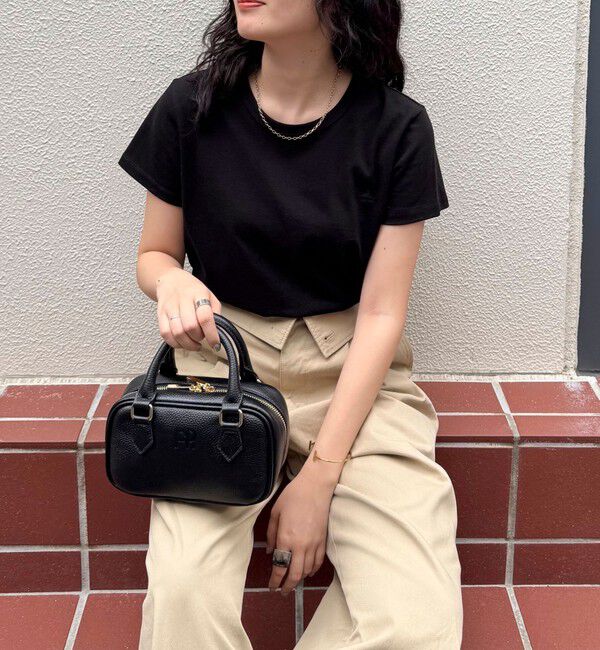 fredy emue「ボーダー/無地ワンポイントロゴコンパクトTシャツ」|Tシャツ・カットソー|