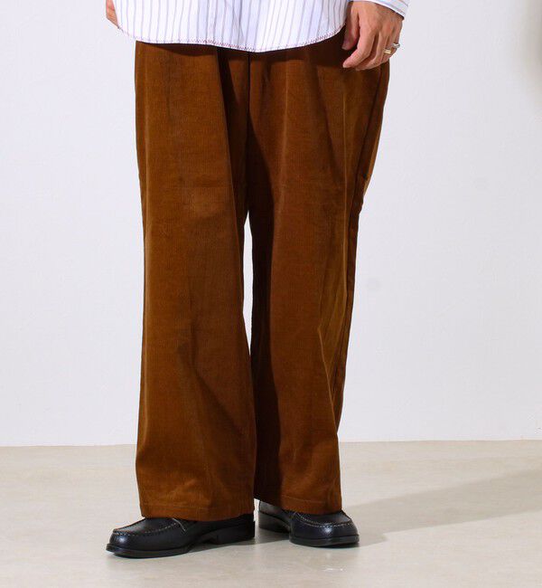 GLOSTER「【セットアップ対応】【GEVACO】コーデュロイ イージーワイドパンツ」|チノ|キャメル