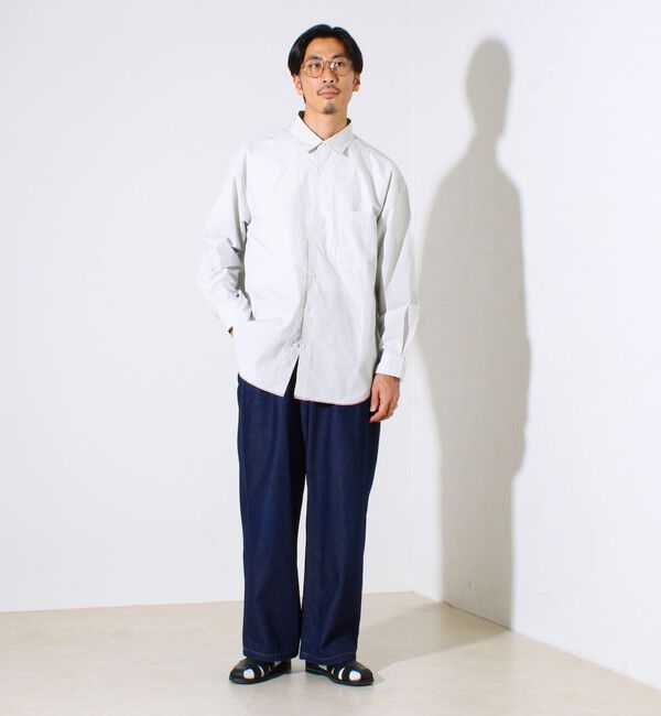 GLOSTER「【裾ステッチで差がつく】ストライプオーバーシャツ」|シャツ・ブラウス|