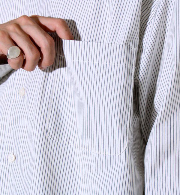 GLOSTER「【裾ステッチで差がつく】ストライプオーバーシャツ」|シャツ・ブラウス|