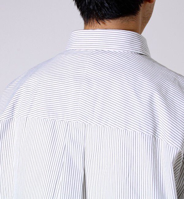 GLOSTER「【裾ステッチで差がつく】ストライプオーバーシャツ」|シャツ・ブラウス|