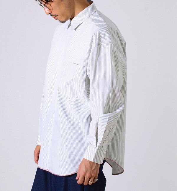 GLOSTER「【裾ステッチで差がつく】ストライプオーバーシャツ」|シャツ・ブラウス|