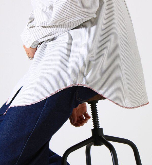 GLOSTER「【裾ステッチで差がつく】ストライプオーバーシャツ」|シャツ・ブラウス|