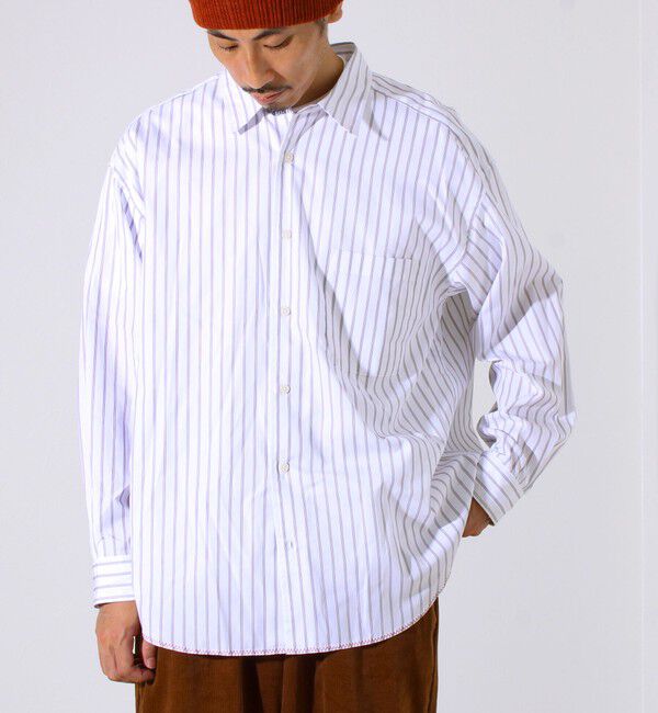 GLOSTER「【裾ステッチで差がつく】ストライプオーバーシャツ」|シャツ・ブラウス|