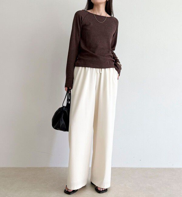 fredy emue「ラメテレコボートネックプルオーバー」|Tシャツ・カットソー|