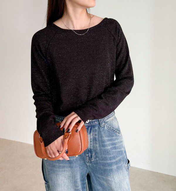 fredy emue「ラメテレコボートネックプルオーバー」|Tシャツ・カットソー|