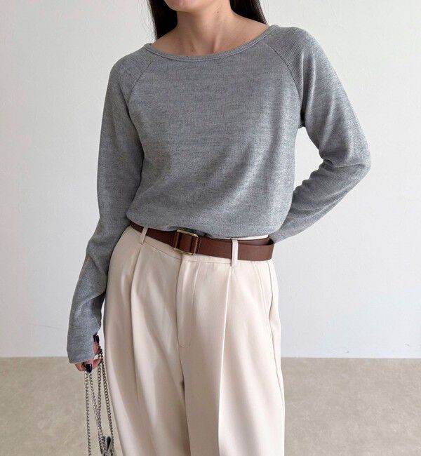 fredy emue「ラメテレコボートネックプルオーバー」|Tシャツ・カットソー|