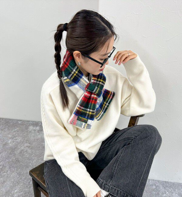 fredy emue「《別注》【TWEED MILL/ツイードミル】ウールチェック&times;フリースリバーマフラー」|マフラー|