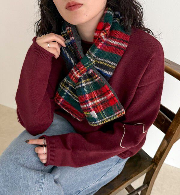 fredy emue「《別注》【TWEED MILL/ツイードミル】ウールチェック&times;フリースリバーマフラー」|マフラー|