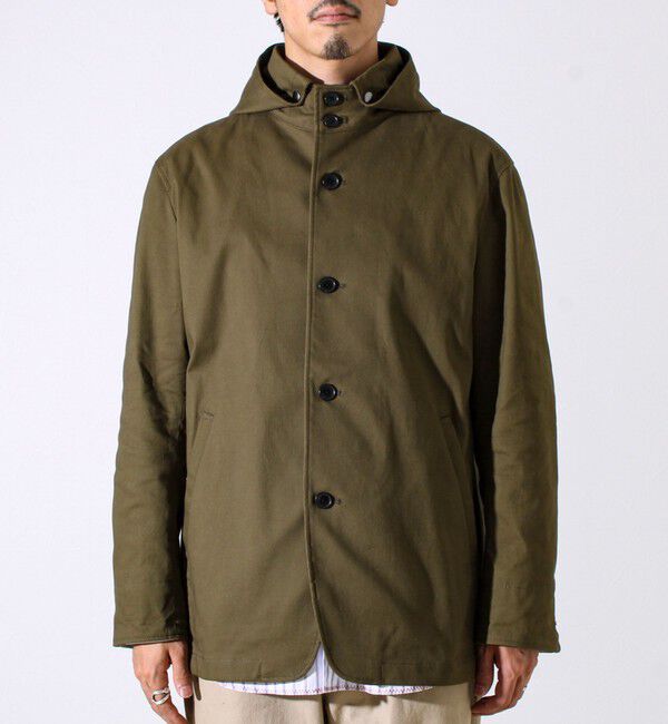 GLOSTER「【GLOSTER定番/ビジカジ対応】コードストライプ スタンドフードブルゾン」|ブルゾン・スタジャン|