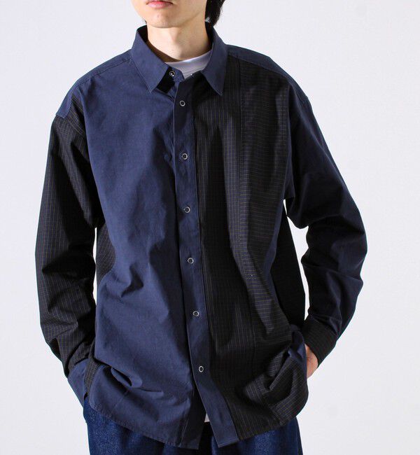 GLOSTER「【無地&times;柄の遊び心デザイン】スマートクレイジーロングスリーブシャツ」|シャツ・ブラウス|