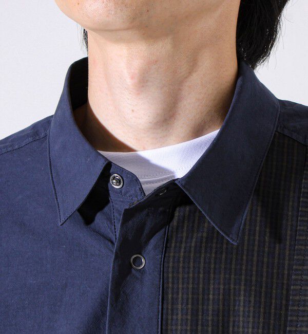 GLOSTER「【無地&times;柄の遊び心デザイン】スマートクレイジーロングスリーブシャツ」|シャツ・ブラウス|