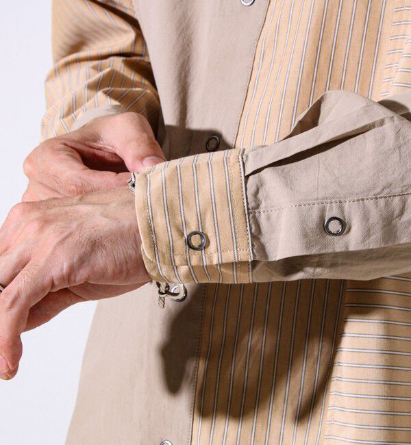 GLOSTER「【無地&times;柄の遊び心デザイン】スマートクレイジーロングスリーブシャツ」|シャツ・ブラウス|