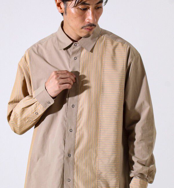 GLOSTER「【無地&times;柄の遊び心デザイン】スマートクレイジーロングスリーブシャツ」|シャツ・ブラウス|