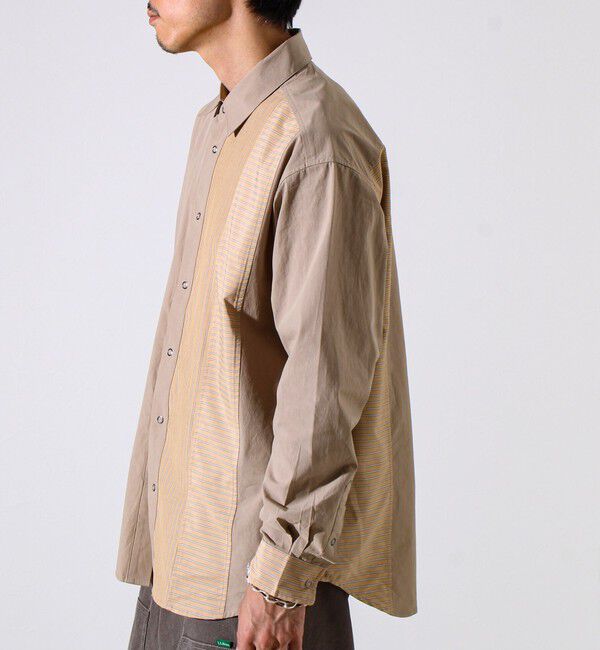 GLOSTER「【無地&times;柄の遊び心デザイン】スマートクレイジーロングスリーブシャツ」|シャツ・ブラウス|