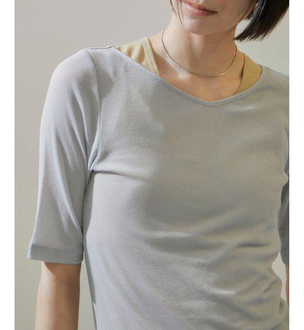 SALON adam et rope'「nu=layerジェントルVネックシアーTシャツ」|Tシャツ・カットソー|