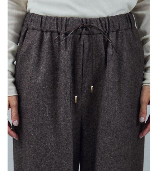 SALON adam et rope'「【WEB限定】ウォッシャブルウールカシミヤワイドパンツ」|チノ|