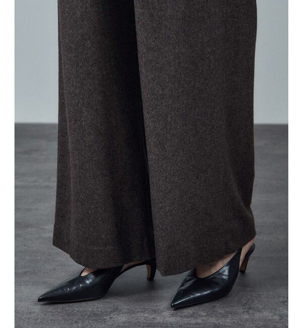 SALON adam et rope'「【WEB限定】ウォッシャブルウールカシミヤワイドパンツ」|チノ|