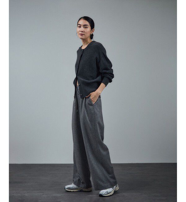 SALON adam et rope'「【WEB限定】ウォッシャブルウールカシミヤワイドパンツ」|チノ|