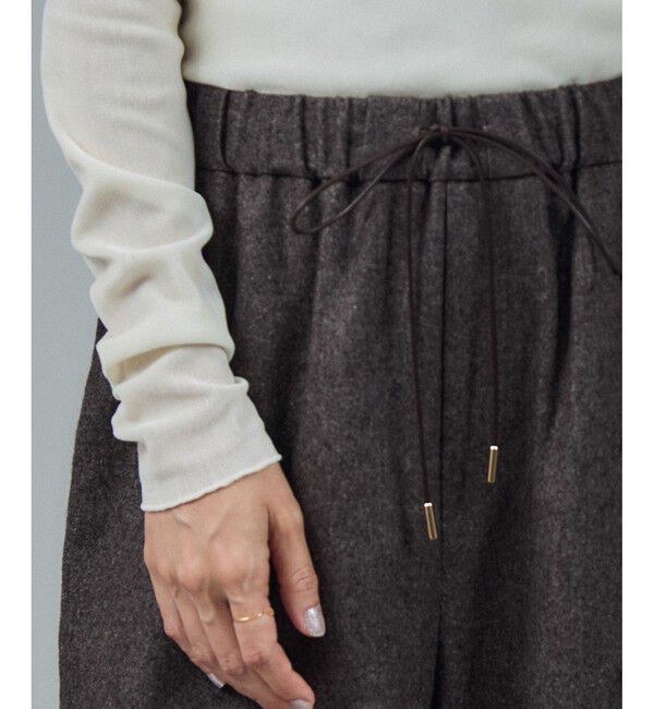 SALON adam et rope'「【WEB限定】ウォッシャブルウールカシミヤワイドパンツ」|チノ|