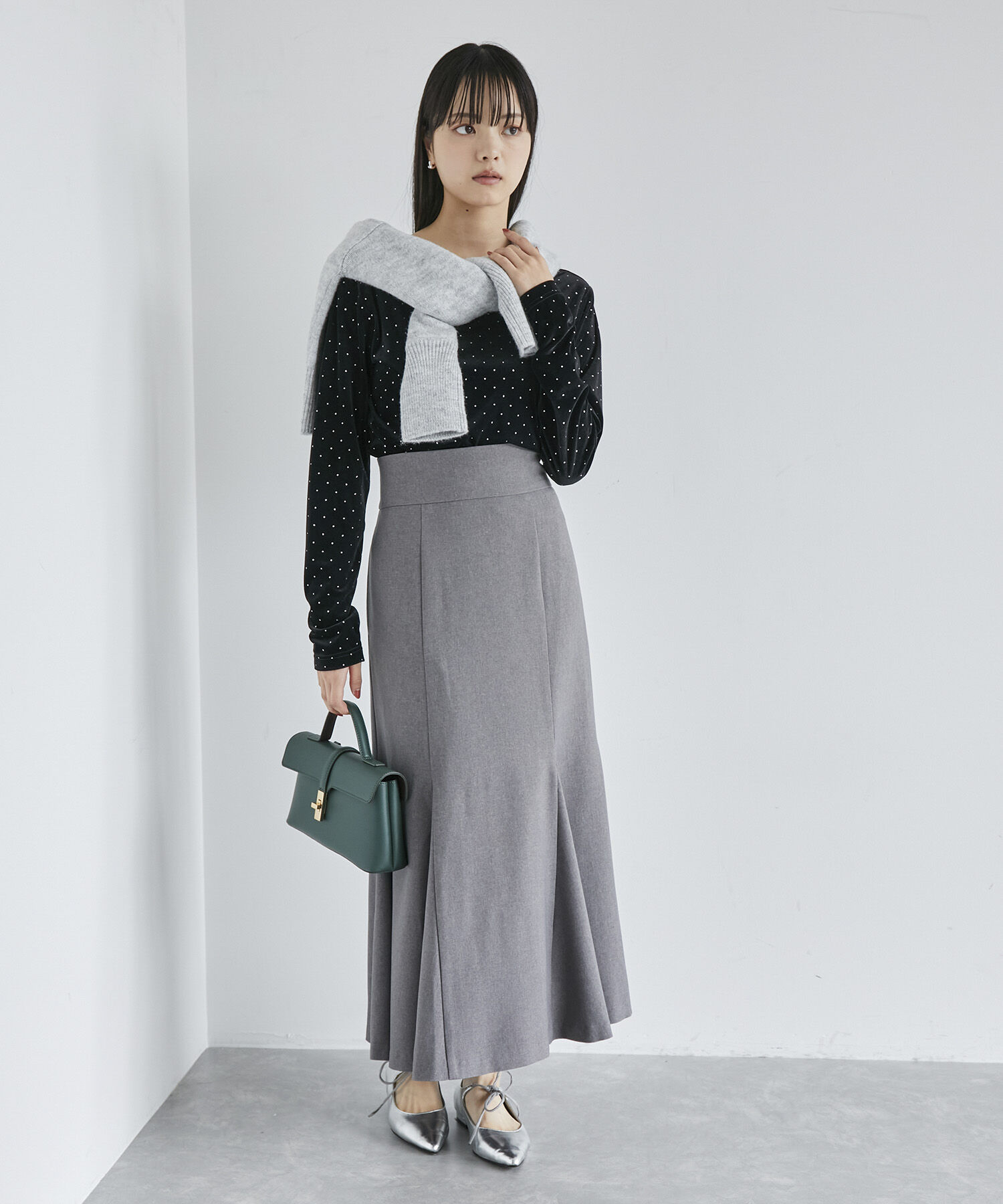 VIS「美easyウーリッシュバックレースアップマーメイドSK」|スカート|