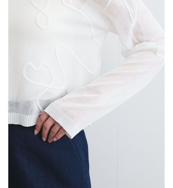 VIS「コード刺繍シアーニット」|ニット・セーター|