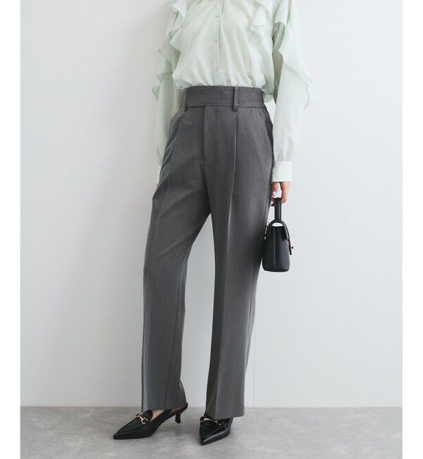 VIS「太ベルトディテールストレートスラックスパンツ」|スラックス|チャコール(06)