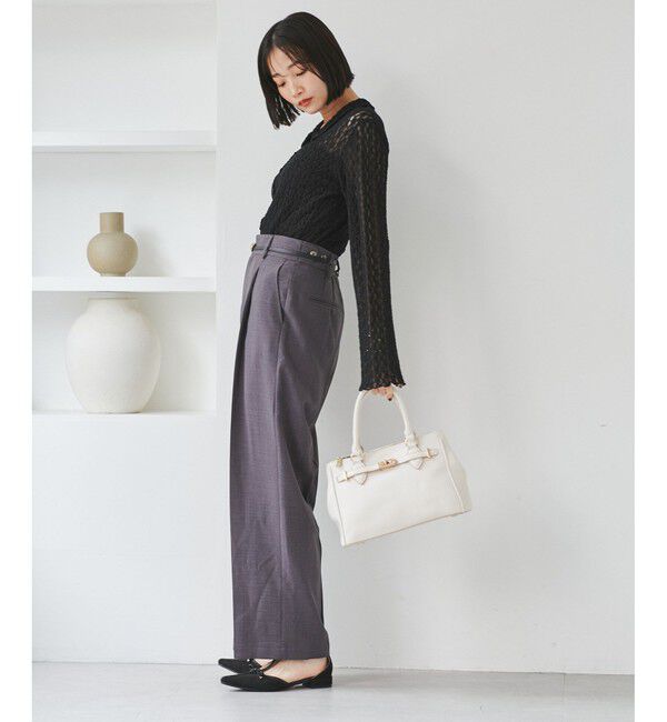 VIS「レースポロ襟カーディガン」|カーディガン|