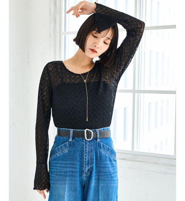 VIS「フレアスリーブレースインナートップス」|Tシャツ・カットソー|