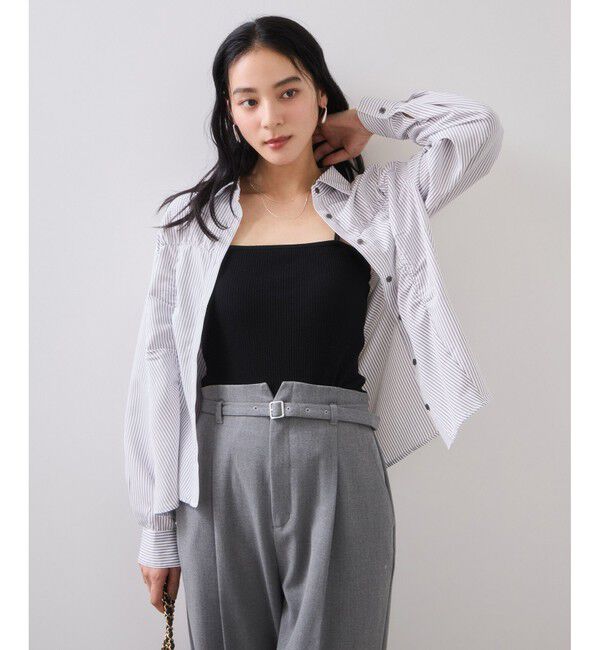 VIS「シャーリングギャザー切替シャツ/イージーケア」|シャツ・ブラウス|