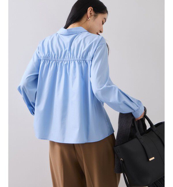 VIS「シャーリングギャザー切替シャツ/イージーケア」|シャツ・ブラウス|